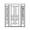 5-panel with decorative glass sidelites
Unit Dimension 73-1/2" x 84"
Door Dimension 40" x 81"
Panels - raised
Glazing - IG, decorative